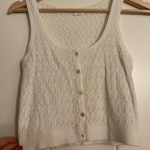 Aritzia light knit button down top size small